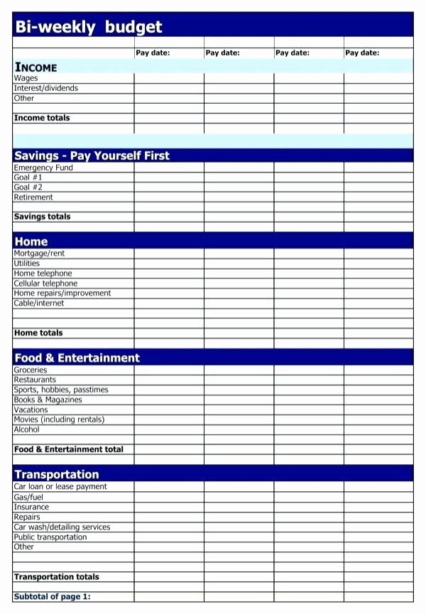 Semi Monthly Budget Template Best Of Month to Bud Planner Template Semi Monthly Excel