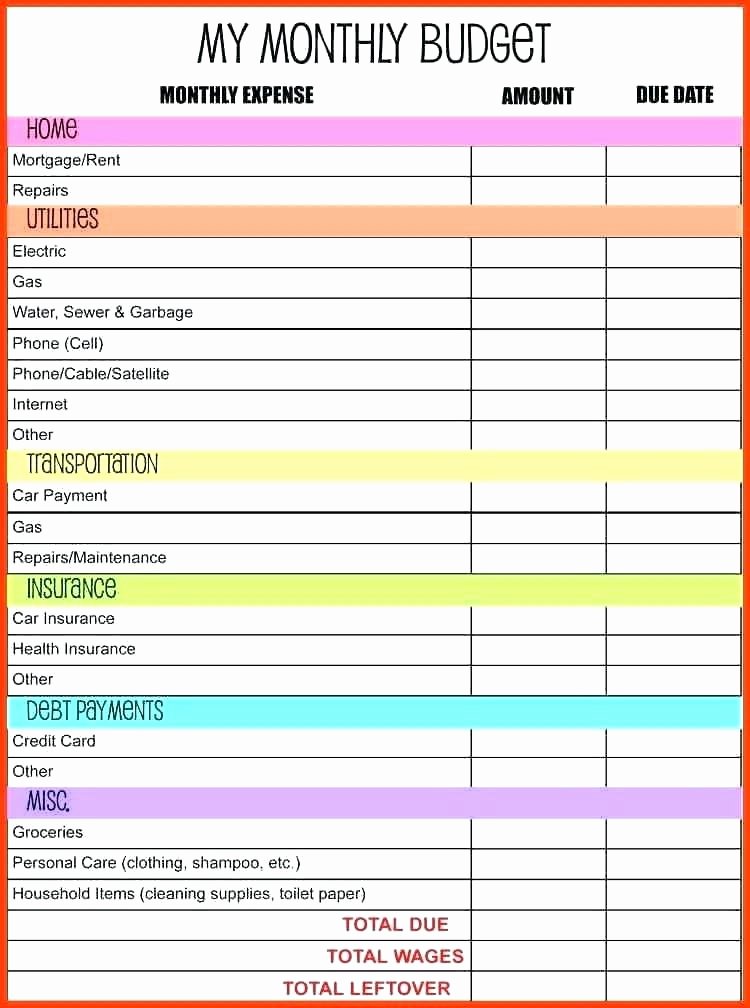 Semi Monthly Budget Template Fresh Semi Monthly Bud Template Printable Sheets