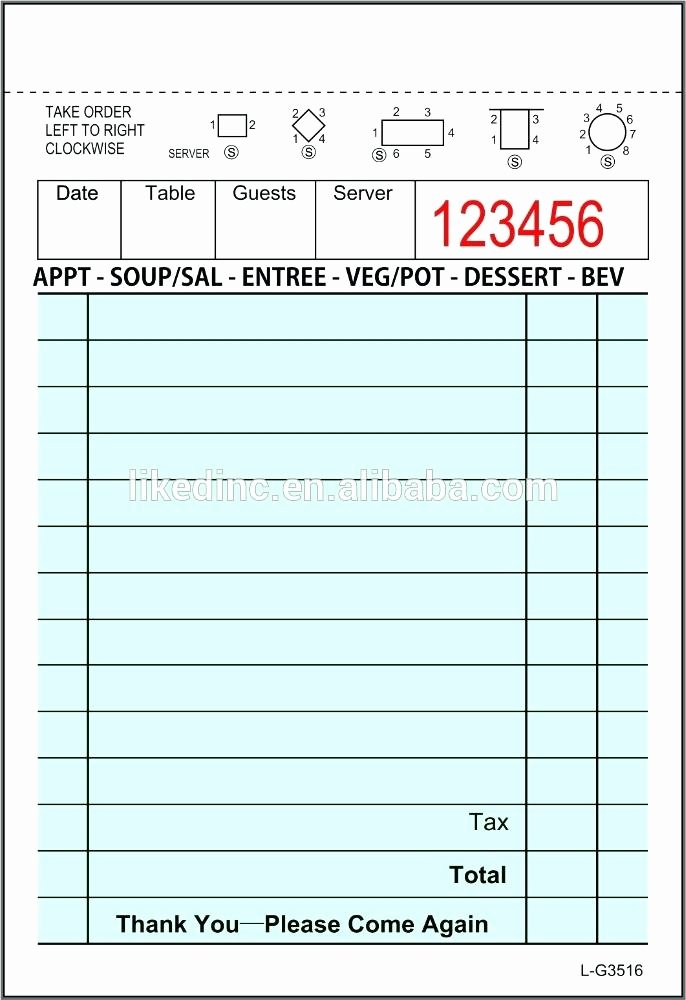 Server order Pad Template Best Of Server order Pad – Ready2launch