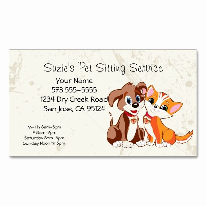 Service Dog Card Template Beautiful Pet Sitting Service Business Card Zazzle