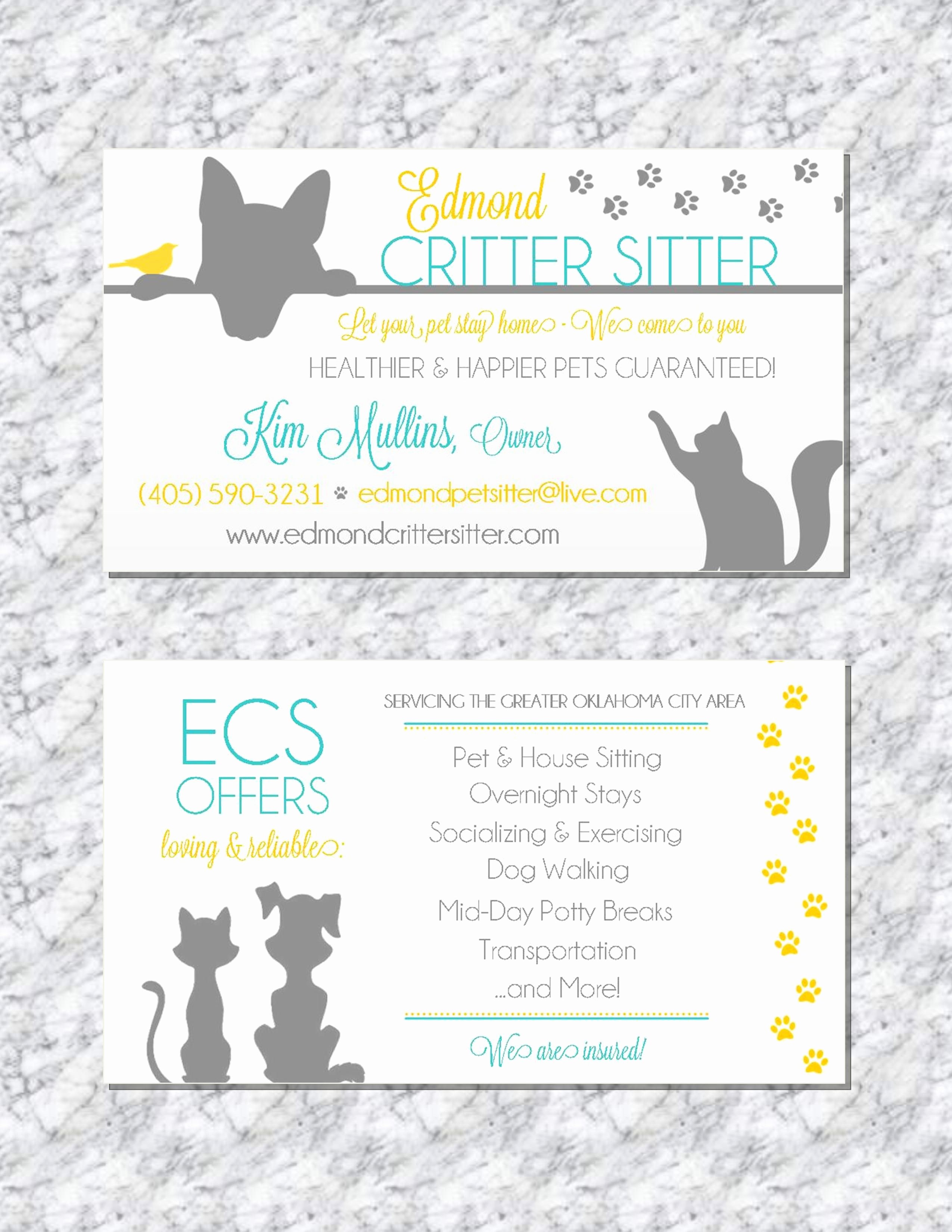 Service Dog Card Template Unique Modern Pet Sitting Business Cards by Trusner Designs