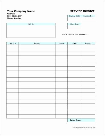 Service Invoice Template Free Best Of Free Blank Invoice form