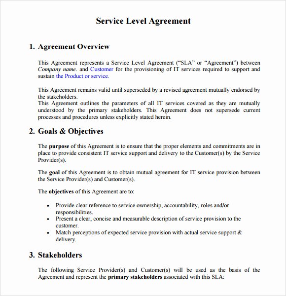 Service Level Agreement Template Inspirational 16 Service Level Agreement Samples Word Pdf