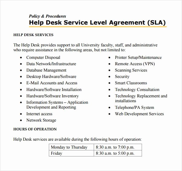 Service Level Agreement Template New top 5 Resources to Get Free Service Level Agreement