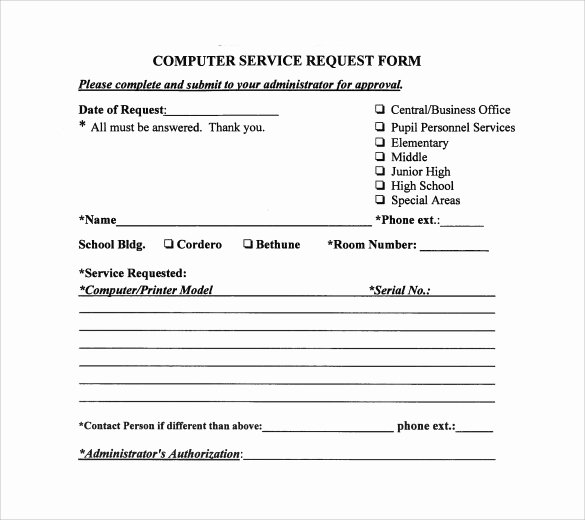 Service Request form Template Luxury 13 Puter Service Request form Templates to Download