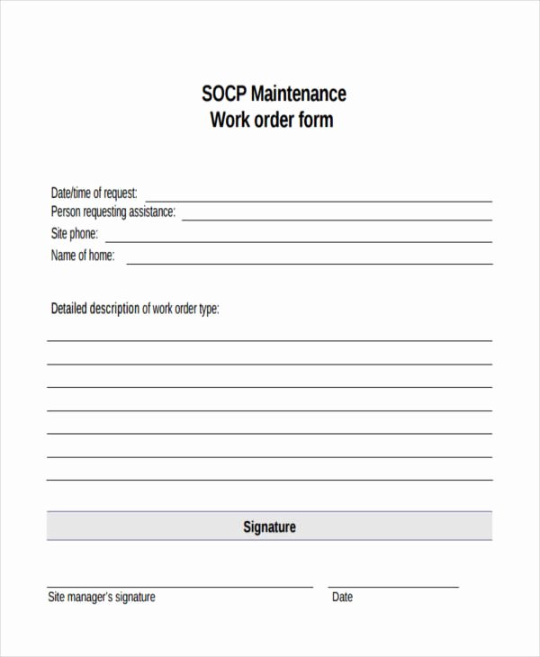 Service Work orders Template Elegant Printable Maintenance Work order forms
