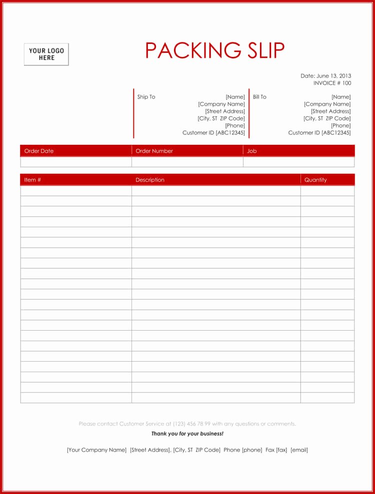 Shipping Packing List Template Lovely 25 Free Shipping &amp; Packing Slip Templates for Word &amp; Excel