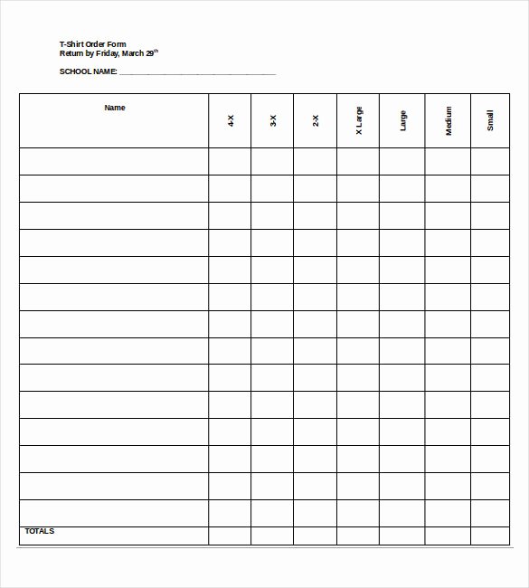 Shirt order forms Template Beautiful 28 Blank order Templates – Free Sample Example format