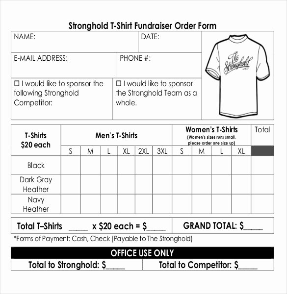 Shirt order forms Template Elegant 16 Fundraiser order Templates – Free Sample Example
