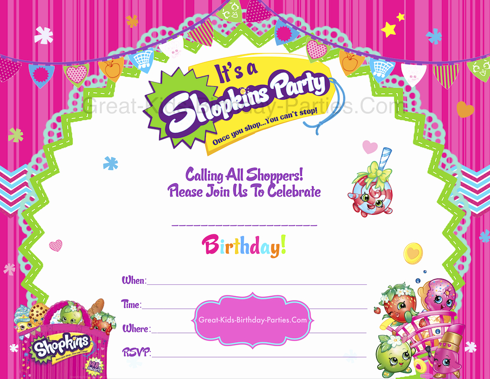 Shopkins Invitations Template Free Best Of Shopkins Birthday Party Shopkins Party