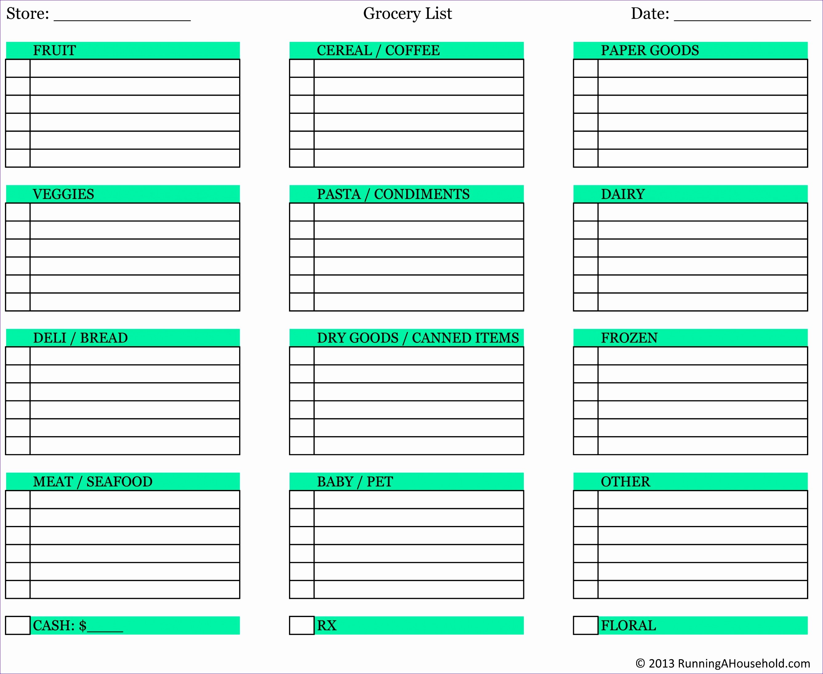 Shopping List Template Excel New 10 Grocery List Template Excel Free Download