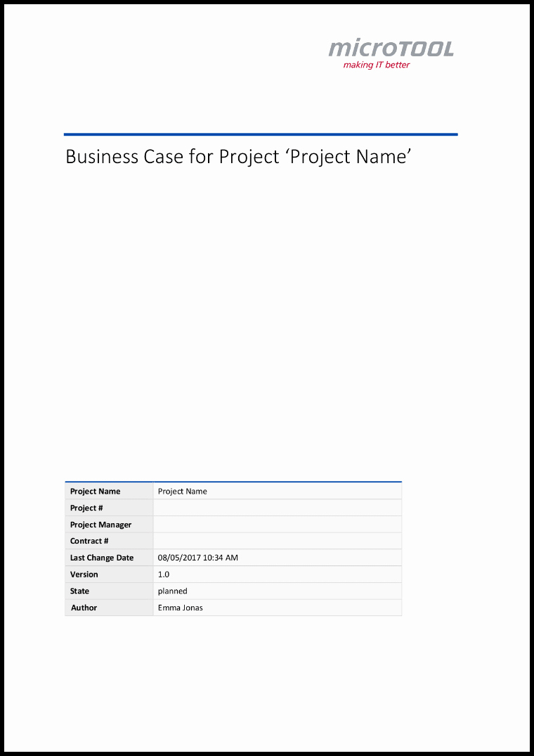 Short Business Case Template Best Of Business Caes Template for Your Project – Microtool