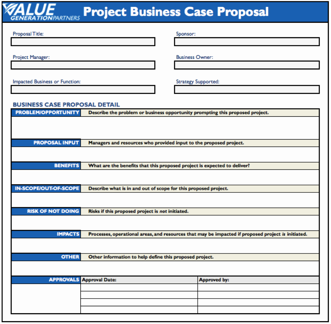 Short Business Case Template Luxury Business Case Template