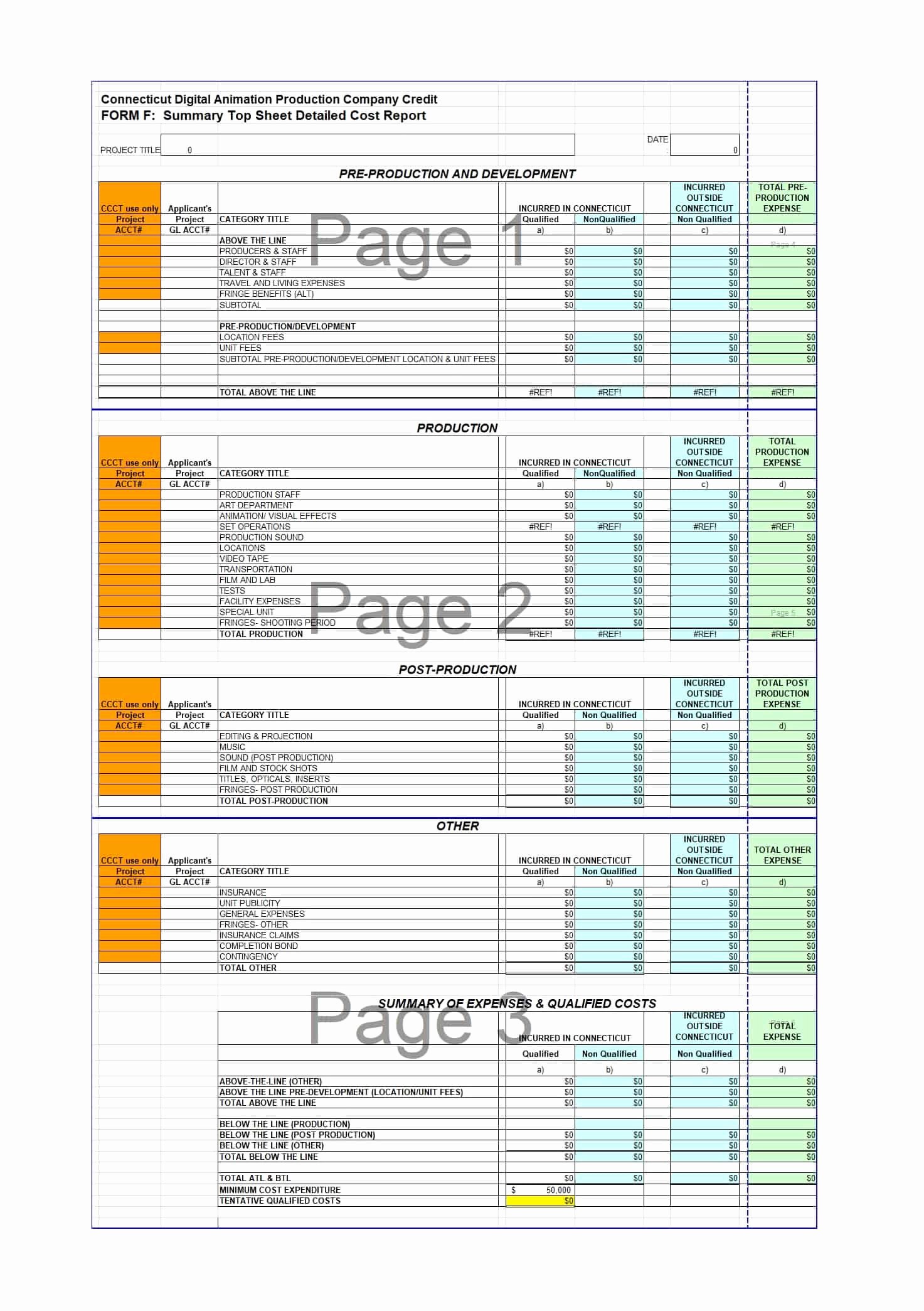 Short Film Budget Template New 33 Free Bud Templates Excel Word Template Lab