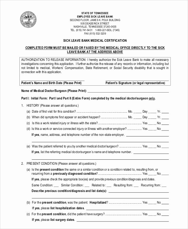 Sick Leave form Template Inspirational 6 Sample Medical Certificate for Sick Leave