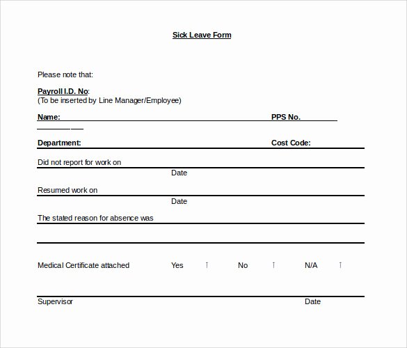 Sick Leave form Template Lovely 14 Medical Leave form Templates to Download for Free