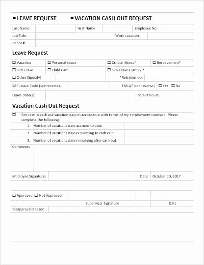 Sick Leave form Template Lovely Leave forms Template format Sick Leave form Template