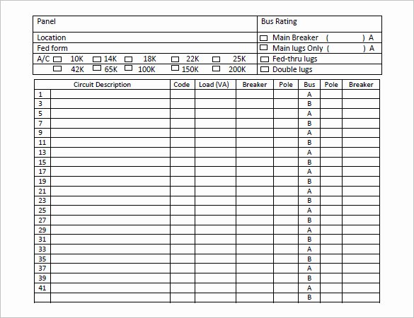 Siemens Panel Schedule Template Awesome 19 Panel Schedule Templates Doc Pdf