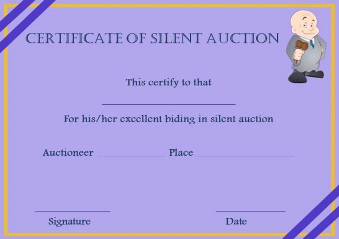 Silent Auction Certificate Template Best Of Silent Auction Certificates 18 Ficial and Beautiful