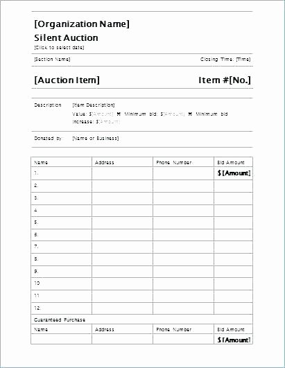 Silent Auction Display Template Beautiful Auction Spreadsheet Template Fantasy Football Silent