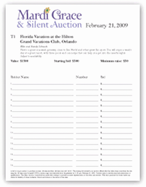 Silent Auction Sheet Template Best Of 6 Silent Auction Bid Sheet Templates Free Sample Templates