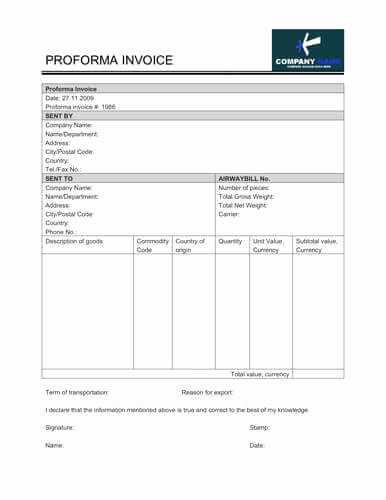 Simple Pro forma Template Inspirational Free Proforma Invoice Templates [8 Examples Word Excel]