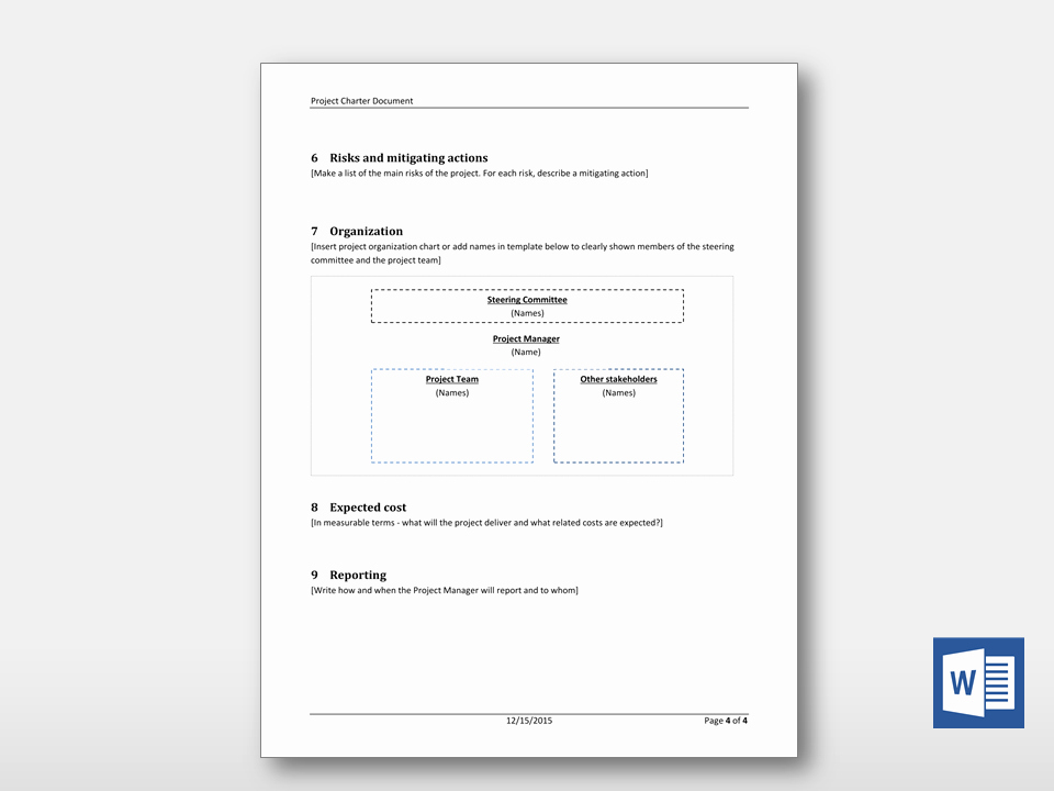 Simple Project Charter Template Fresh Simple Project Charter Project Templates Guru