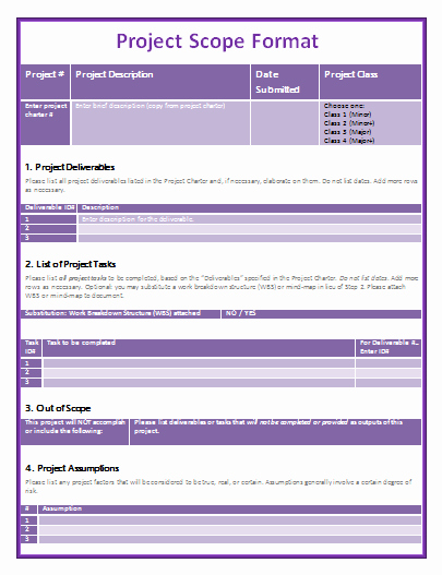 Simple Project Scope Template Fresh 9 Project Scope Templates