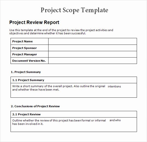 Simple Project Scope Template New 8 Sample Project Scope Templates – Pdf Word