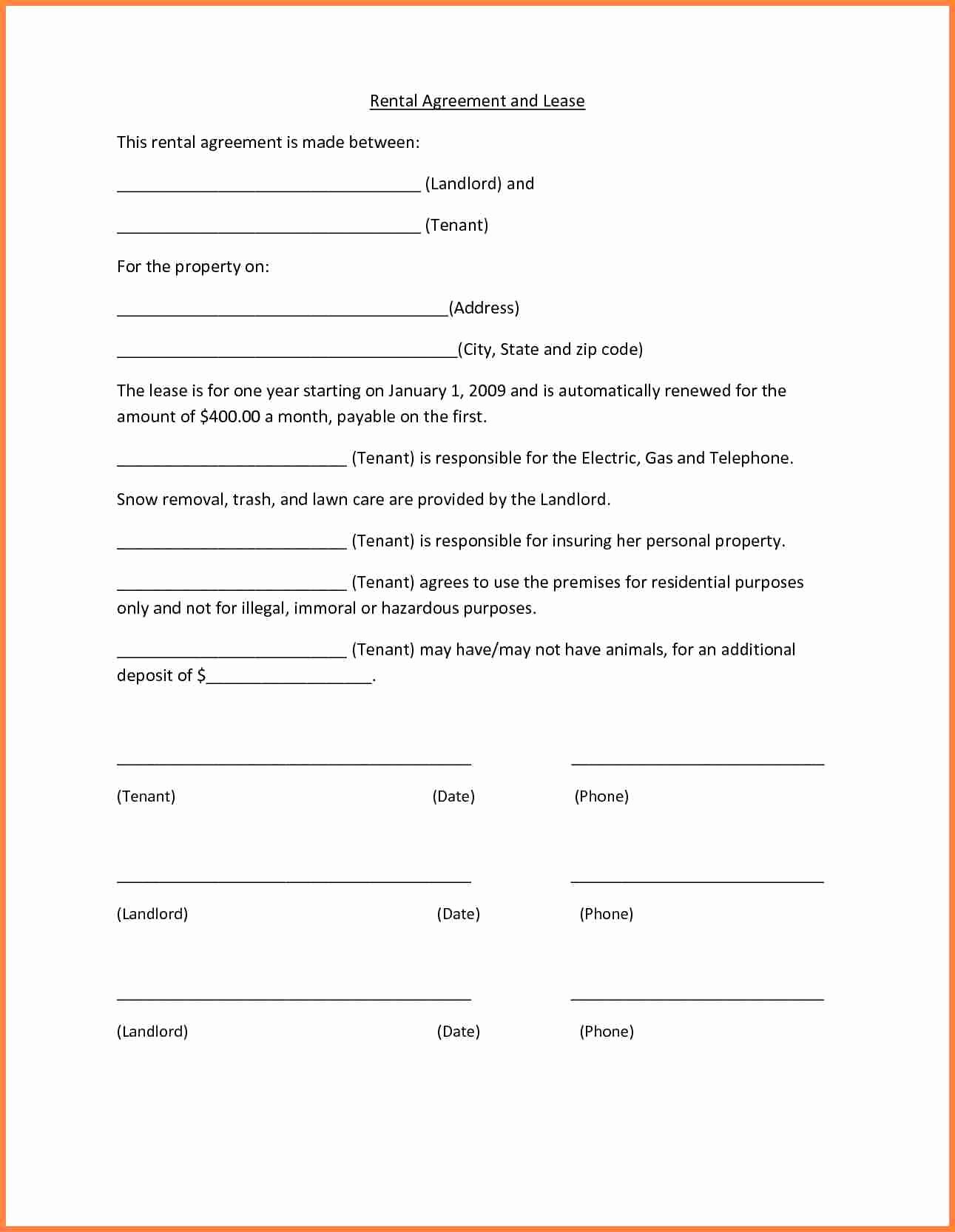 Simple Purchase Agreement Template New 3 Residential Tenancy Agreement Template Word