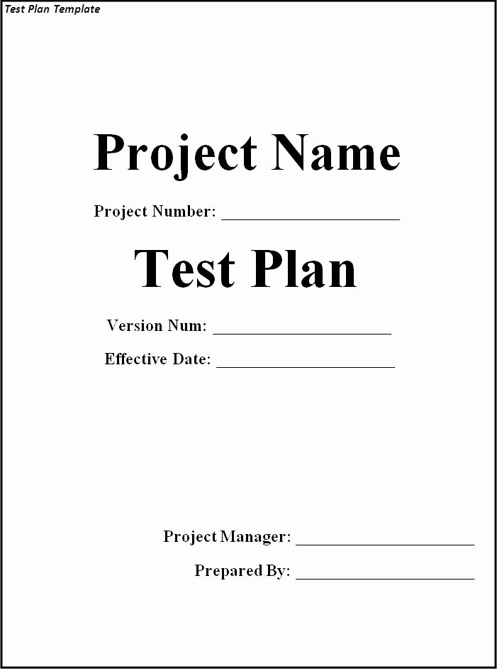 Simple Test Plan Template Luxury Test Plan Template