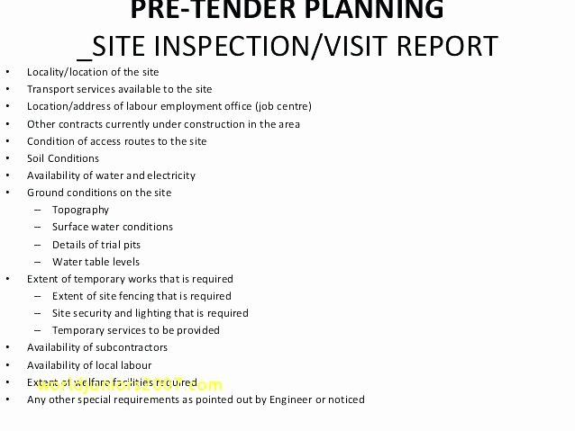 Site Visit Report Template Fresh Site Inspection Report Template – Chaseevents