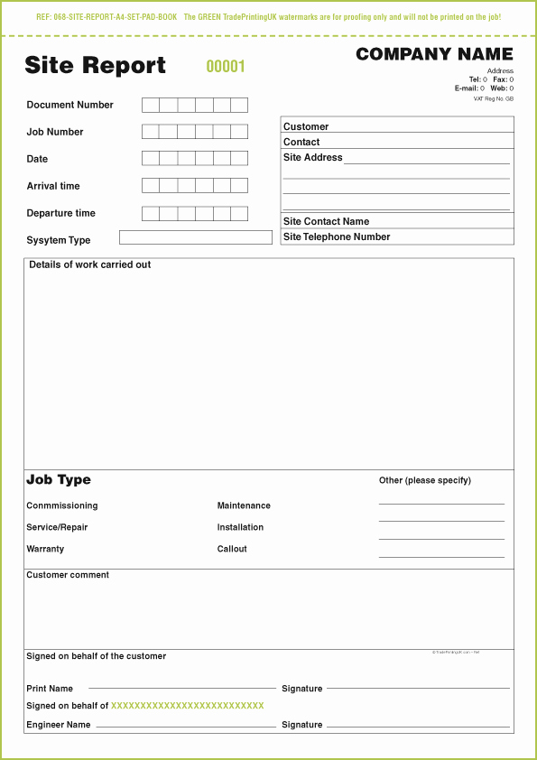 Site Visit Report Template Lovely Free Day Works Pads Templates Day Works Pads £40