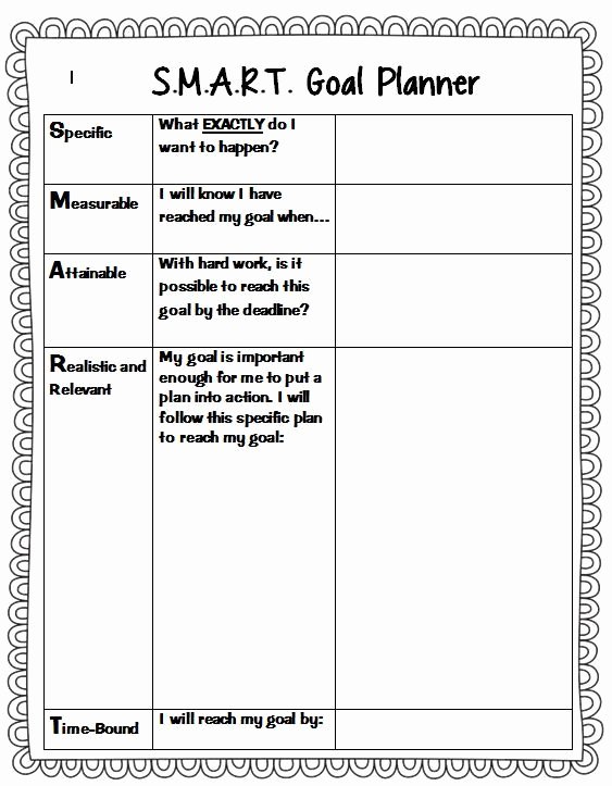 Smart Action Plans Template Awesome Smart Goal Planning Sheet for the Classroom