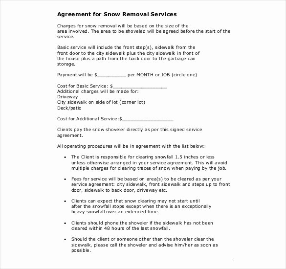 Snow Plow Contract Template Awesome 20 Snow Plowing Contract Templates Google Docs Pdf