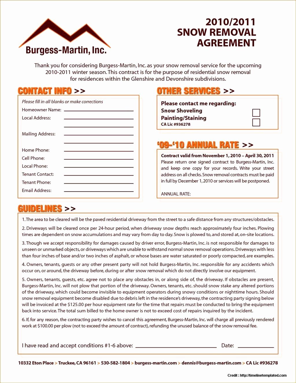 Snow Plow Contract Template Inspirational Snow Removal Contract Sample form Resume Examples