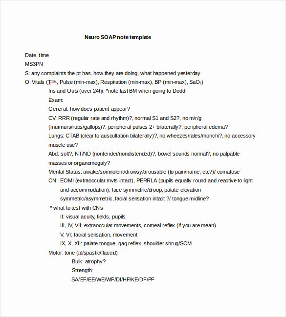 Soap Note Template Pdf New soap Note Template – 9 Free Word Pdf format Download