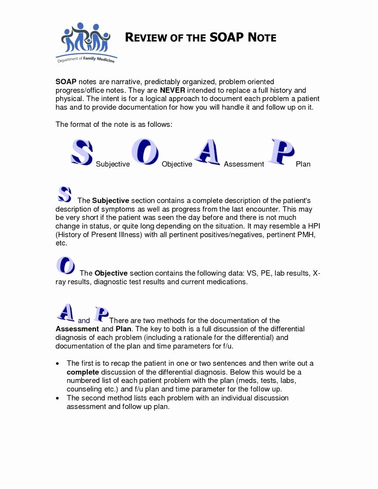 Soap Note Template Word Elegant soap Note Template Counseling Google Search