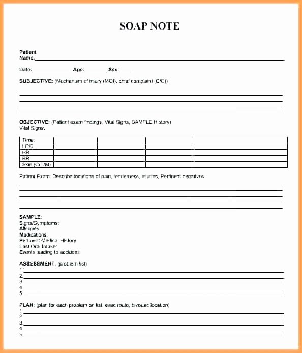 Soap Progress Note Template Awesome Outpatient Progress Note Template soap Notes Example
