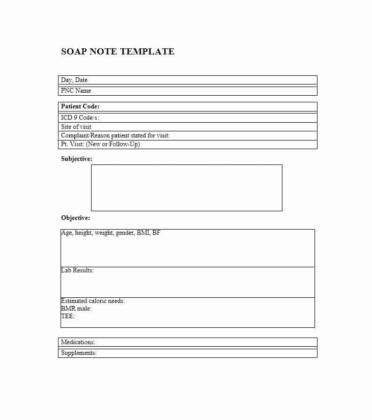 Soap Progress Note Template Inspirational 40 Fantastic soap Note Examples &amp; Templates Template Lab