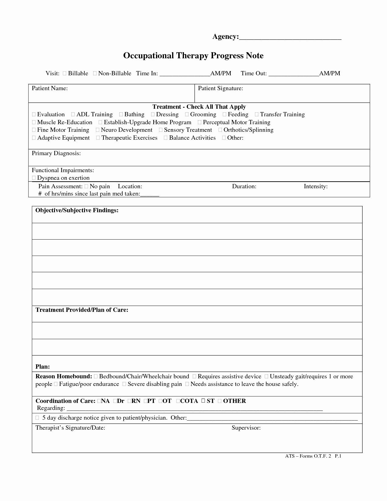 Soap Progress Notes Template Awesome Tenncare Occupational therapy Templates