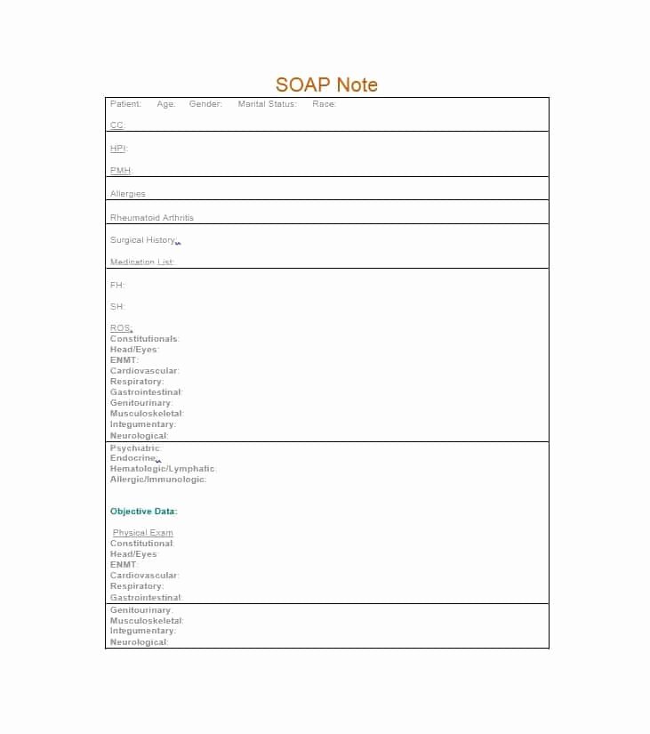 Soap Progress Notes Template Beautiful 40 Fantastic soap Note Examples &amp; Templates Template Lab
