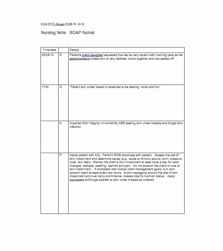 Soap Progress Notes Template Fresh 40 Fantastic soap Note Examples &amp; Templates Template Lab