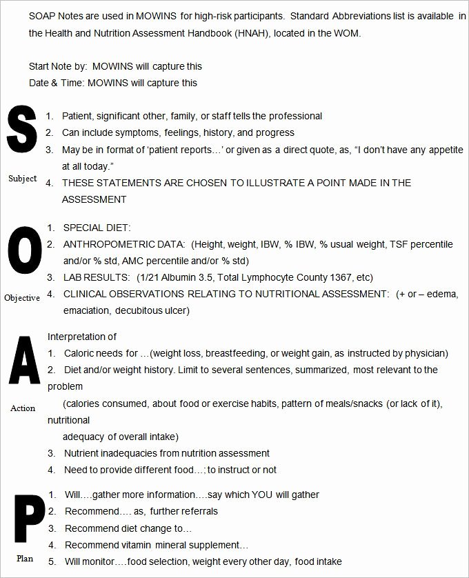 Soap Progress Notes Template New Medical soap Note Template