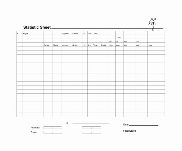 Soccer Score Sheet Template Best Of Stat Sheet Template 7 Free Word Excel Pdf Documents