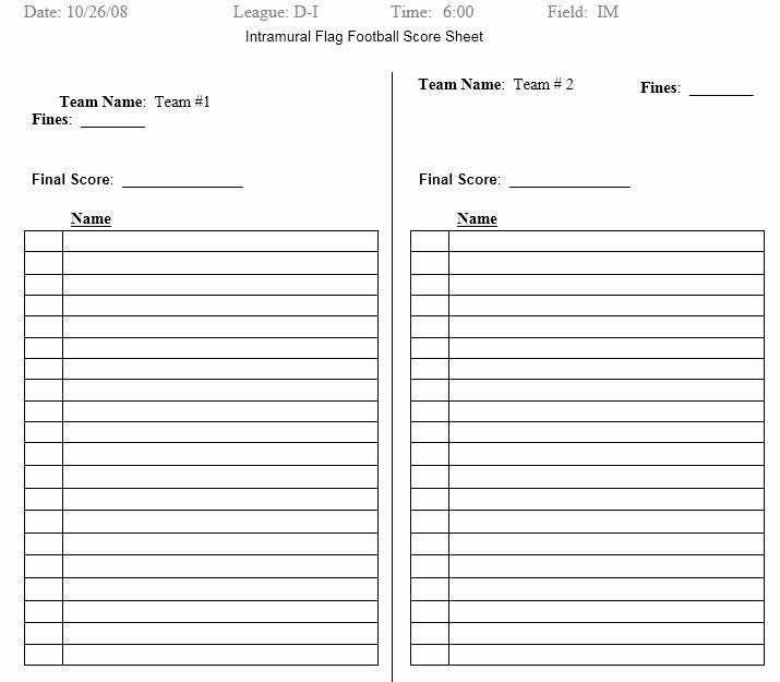 Soccer Score Sheet Template Lovely 13 Free Sample Football Score Sheet Templates Printable