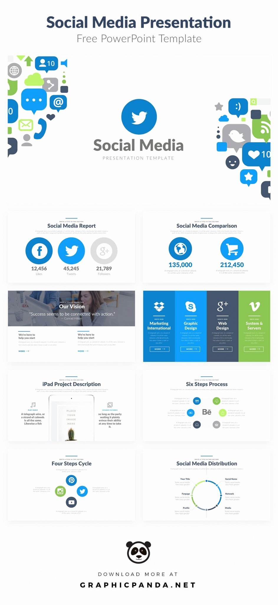 Social Media Ppt Template Beautiful 10 Free social Media Slides Templates for Microsoft Powerpoint
