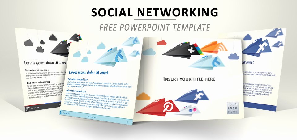Social Networking Web Template Elegant social Networking Powerpoint Template