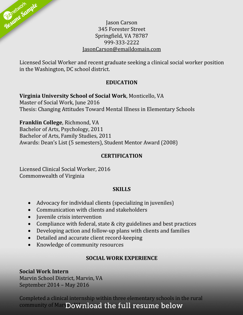 Social Work Resume Template Inspirational How to Write A Perfect social Worker Resume Examples