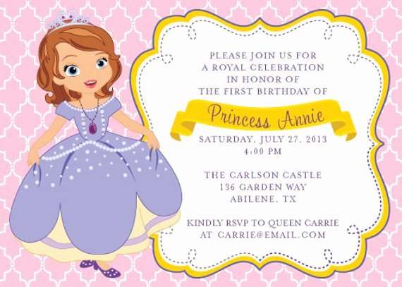 Sofia the First Template Inspirational Items Similar to Princess sofia the First Birthday